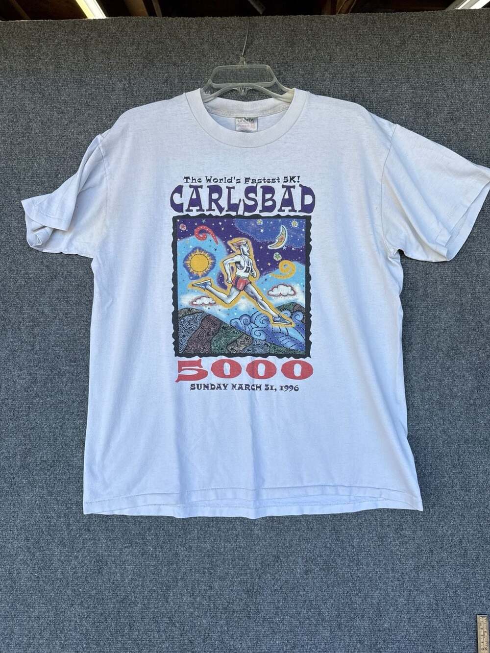 Vintage 1996 Carlsbad 5000 "The World's Fastest 5K" T-Shirt, Size Large